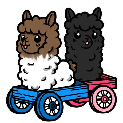 alpaca on wheels