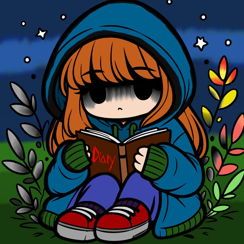 girl in oversized hoodie reading a book