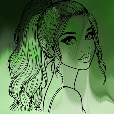 realistic pretty girl with high pony tail