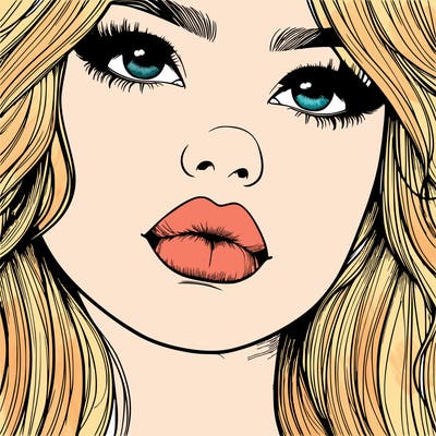 really realistic girl with lips
