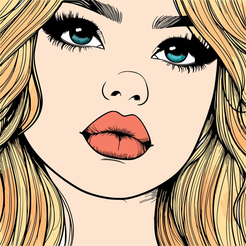 really realistic girl with lips