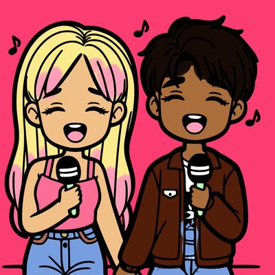 a girl and guy best friends singing