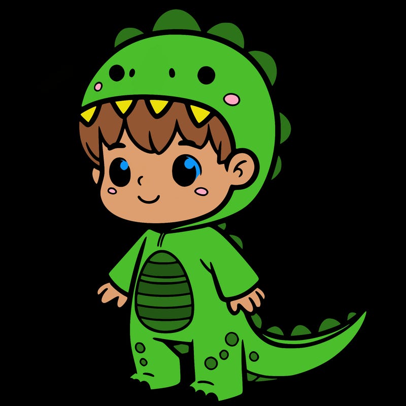 boy in dinosaur costume