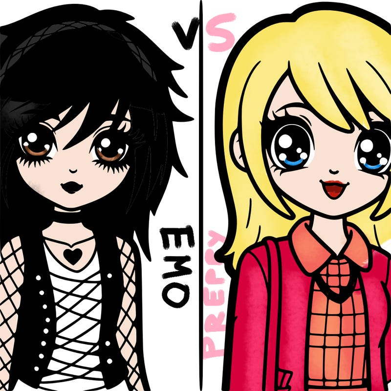 emo girl vs preppy girl