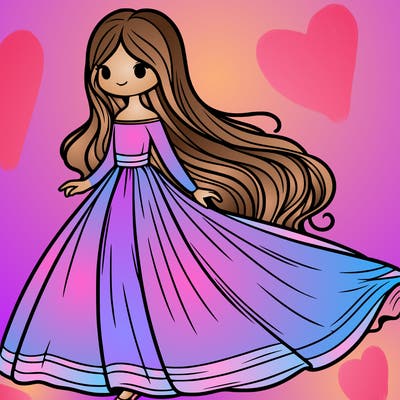 girl in long flowing dress