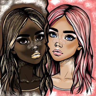 realistic girl split