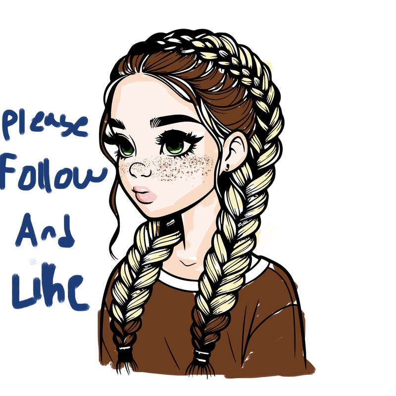 realistic girl with braids