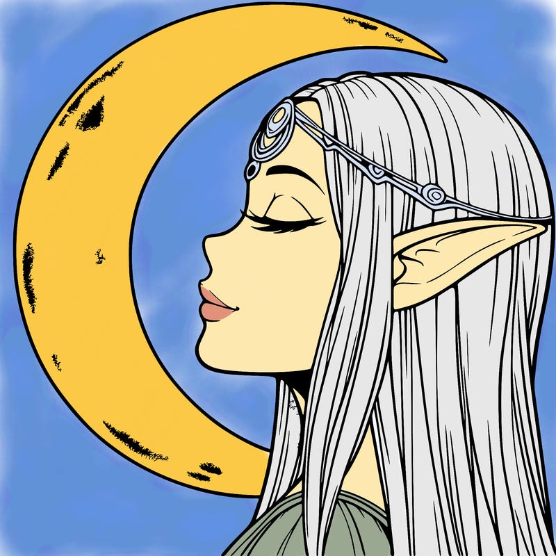a realistic moon elf