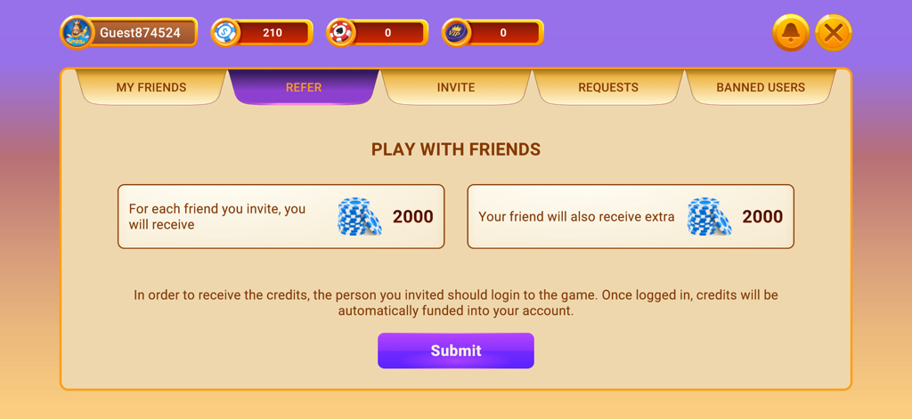 Backgammon Premium: Master - バックギャモンプレミアムマスターの紹介画面、友人を招待するためのクレジットボーナスが表示されます