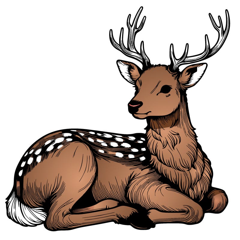 realistic deer with antlers