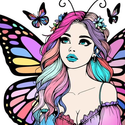 butterfly fairy realistic girl