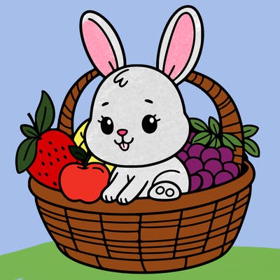 bunny in a fruit basket