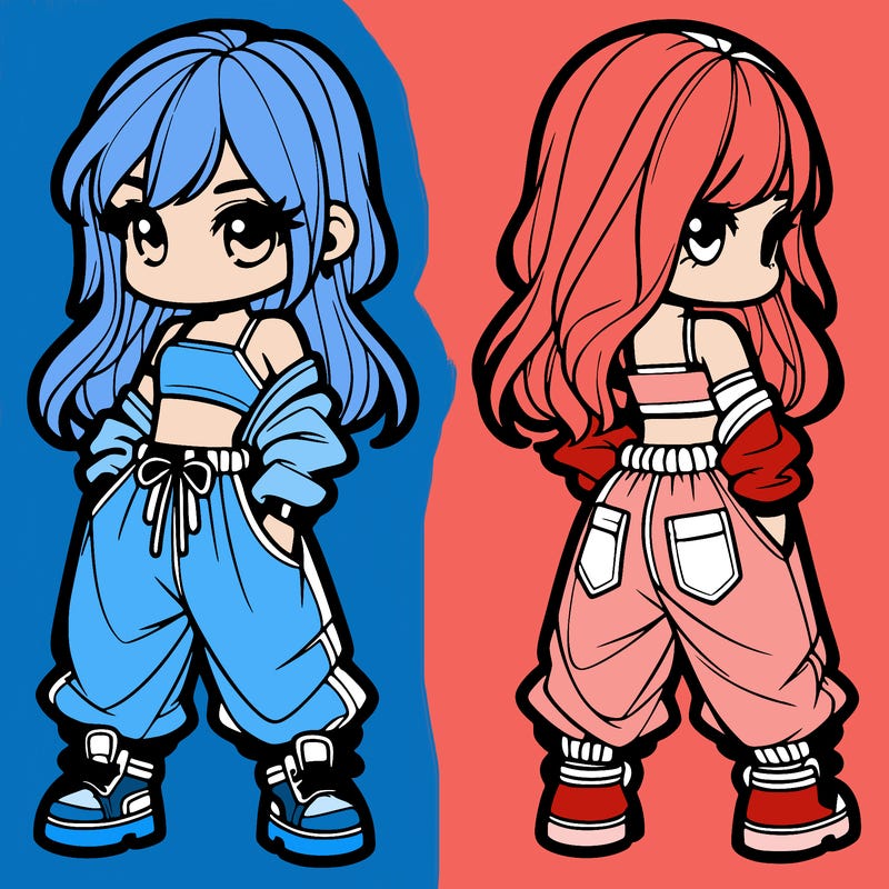 girl in crop top and baggy pants