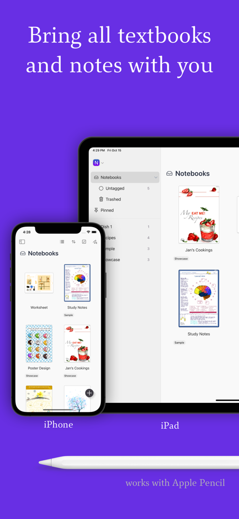 Noteful: Notes & PDF Markup - Noteful app library synced across iPhone and iPad with Apple Pencil support