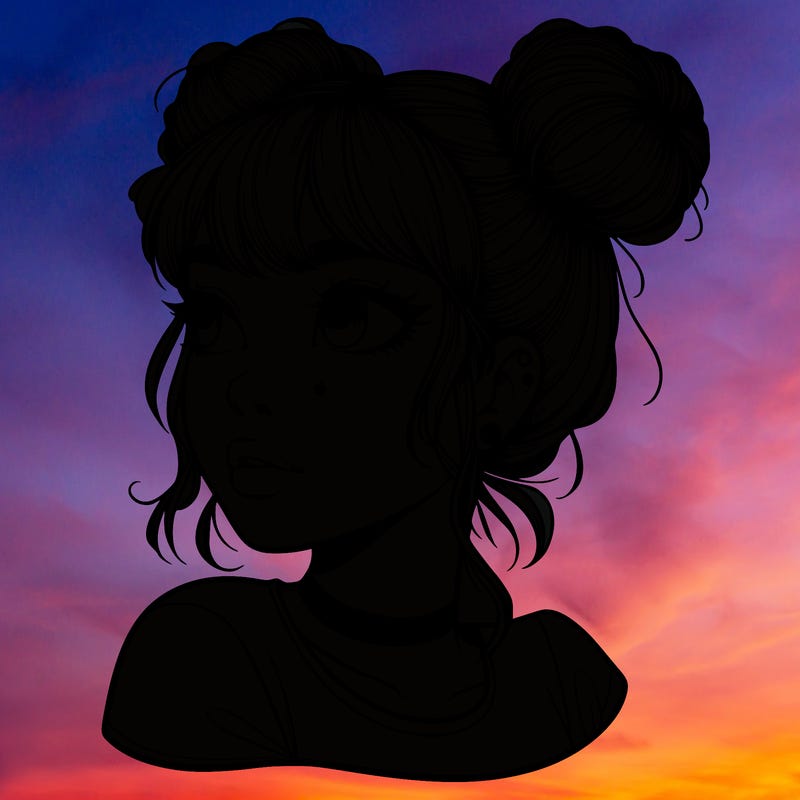 realistic girl with spacebuns