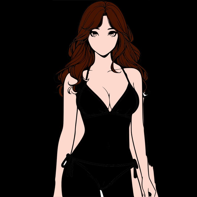 realistic girl with a revealing swimsuit