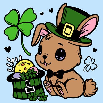 st. patrick's day, bunny.