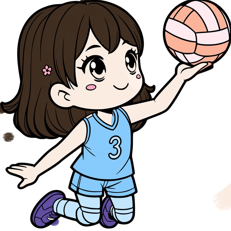 a girl playing volleyball