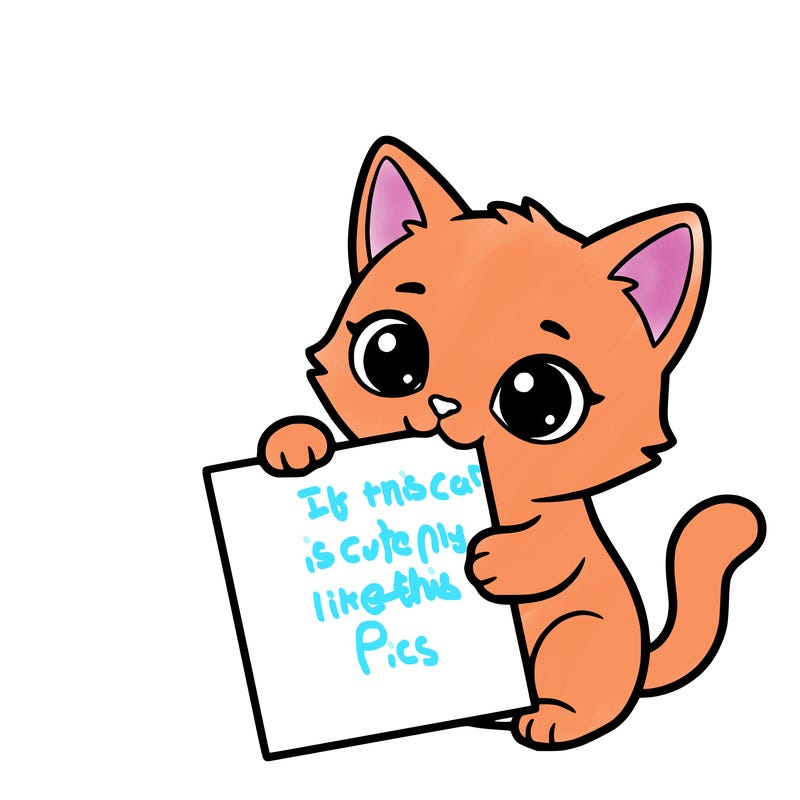 a small cat with a blank sheet of paper in its hand. the cat is sooooooo cute!