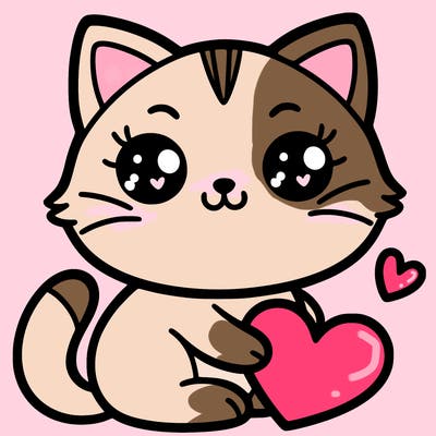 cat whith heart