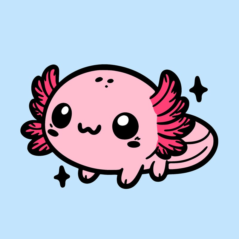 cute easy baby axolotl