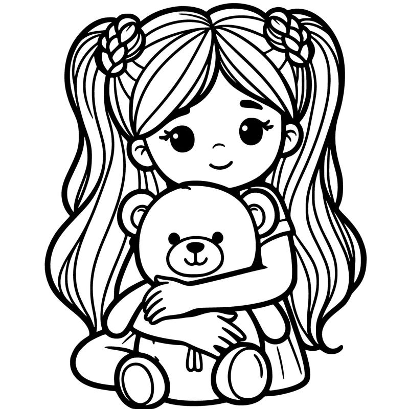 girl holding  teddy bear