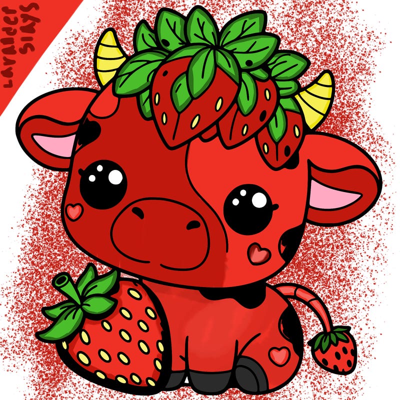 cute strawberry cow