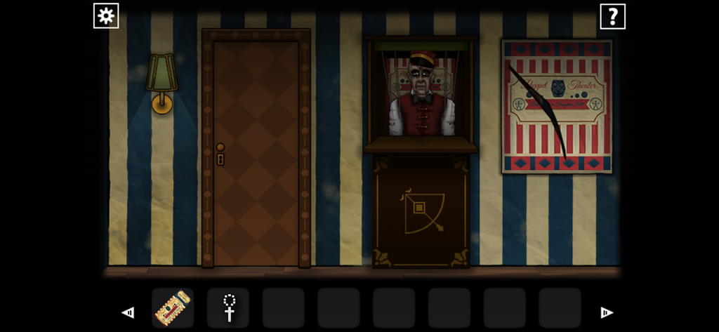 Forgotten Hill: Puppeteer - A creepy puppet inside a theater booth in the horror puzzle game Forgotten Hill Puppeteer