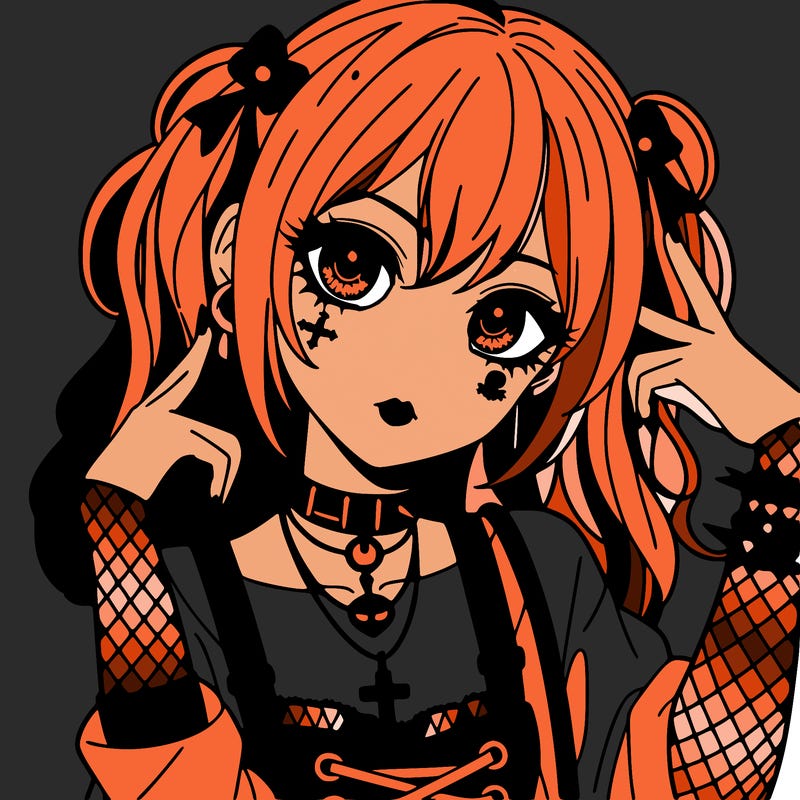 goth anime girl