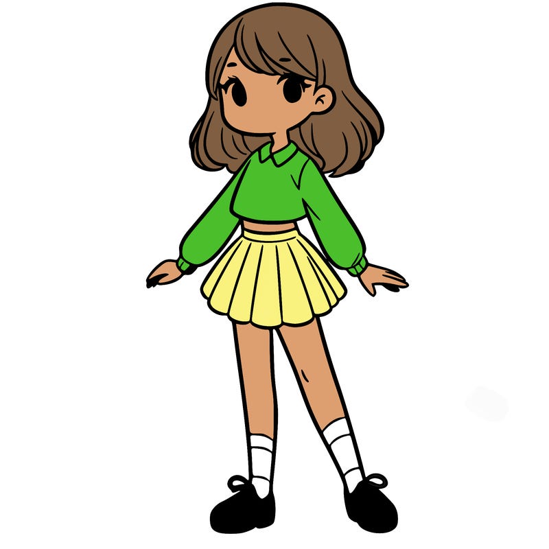 a girl standing in a pose