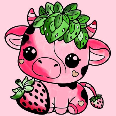 cute strawberry cow