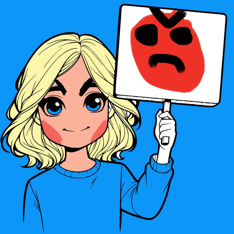 realistic girl holding up a sign