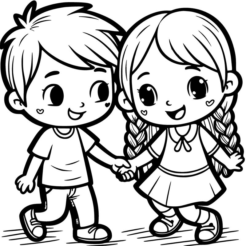 a boy and a girl being friends