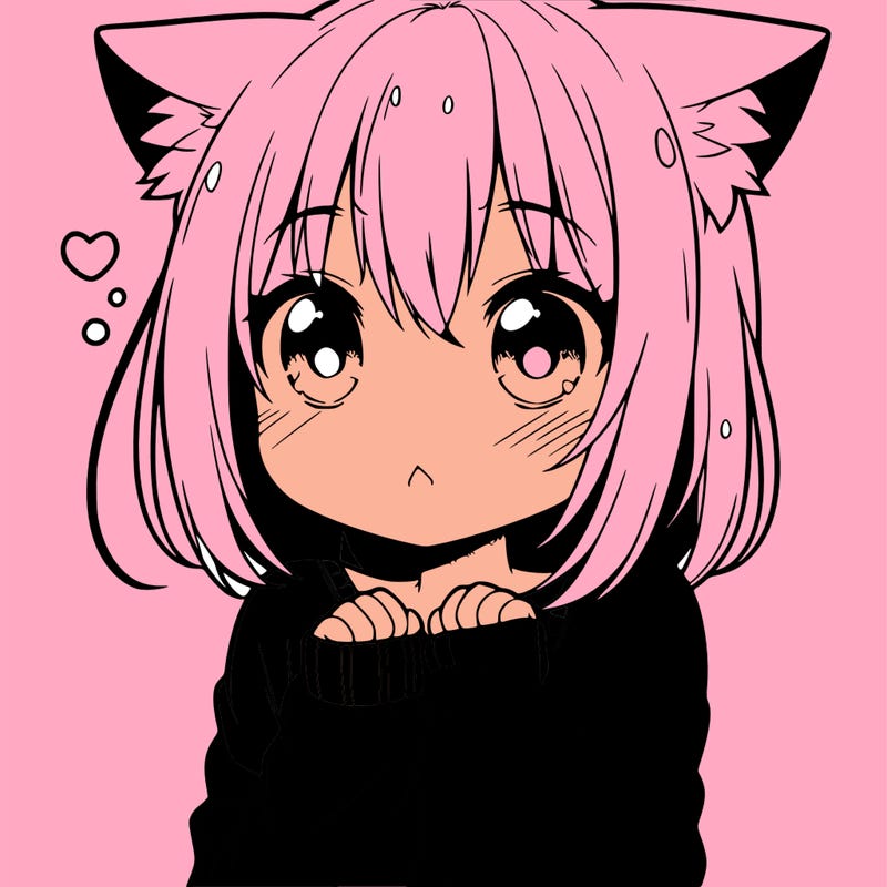 shy anime catgirl