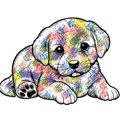 a cute realistic puppy