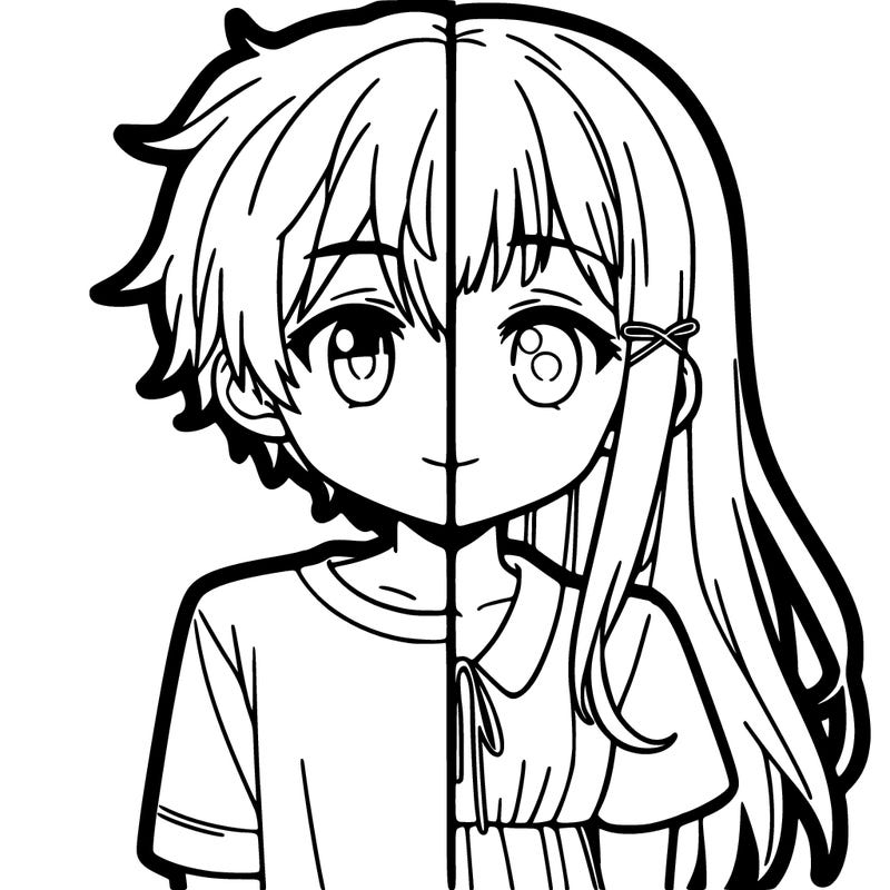 spilt of a boy and a girl anime