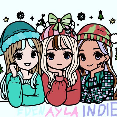 3 friends girls teens christmas
