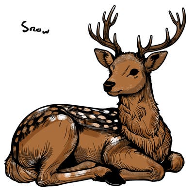 realistic deer with antlers