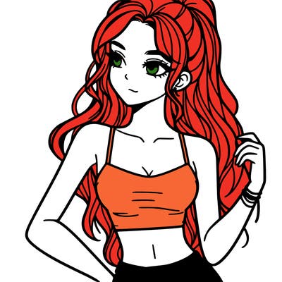 girl in crop top