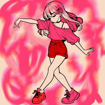 realistic girl danceing