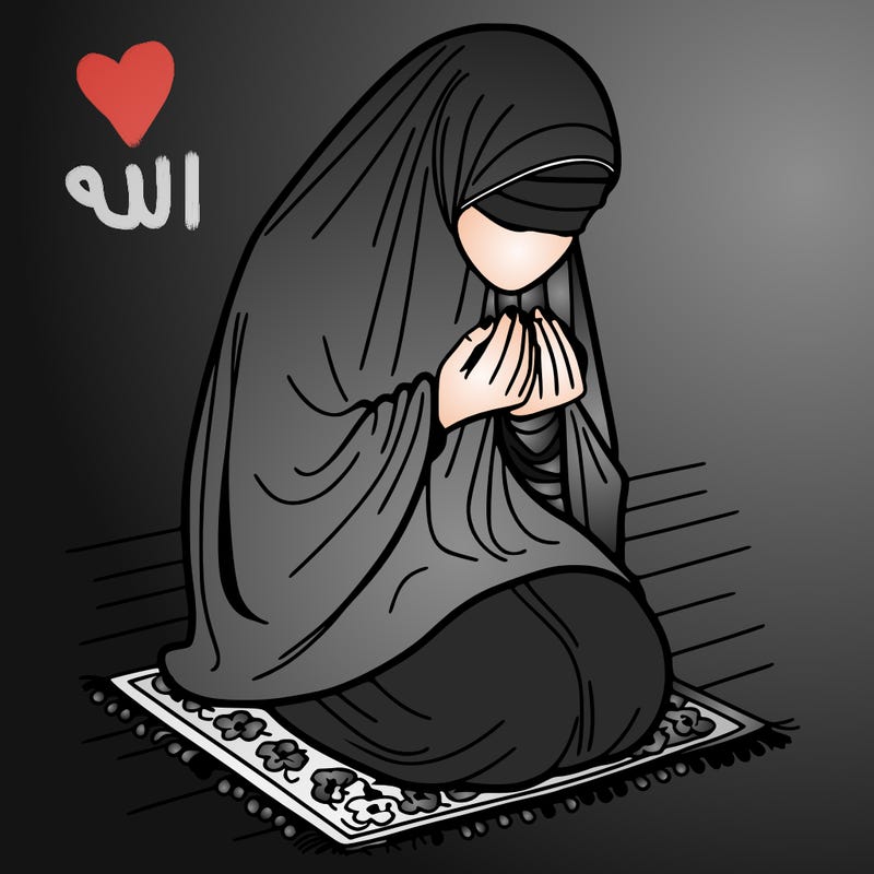 veiled 16 yo woman doing muqabala