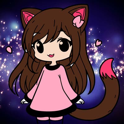 girl with cat ears and tail