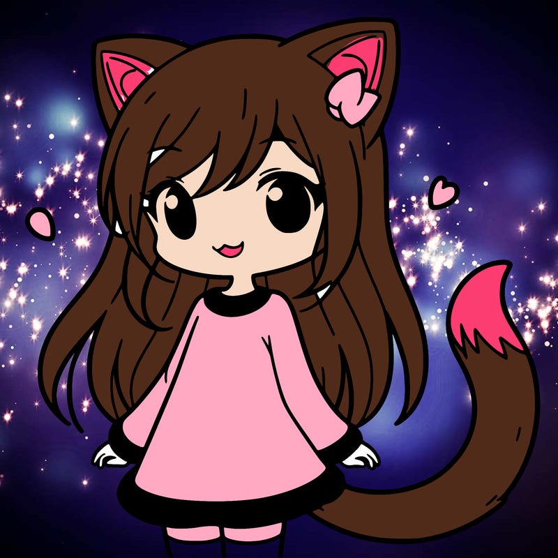 girl with cat ears and tail