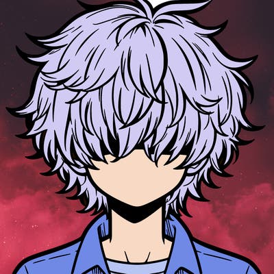 manga boy fluffy hair covering his eyes