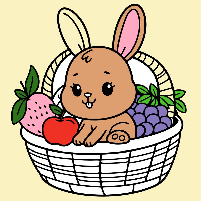 bunny in a fruit basket