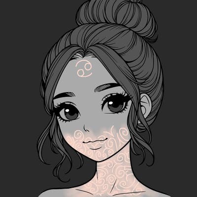 realistic pretty girl with hair in bun