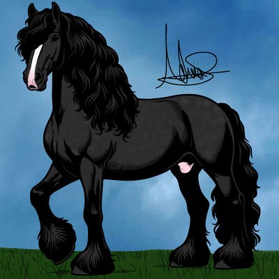 friesian horse realistic