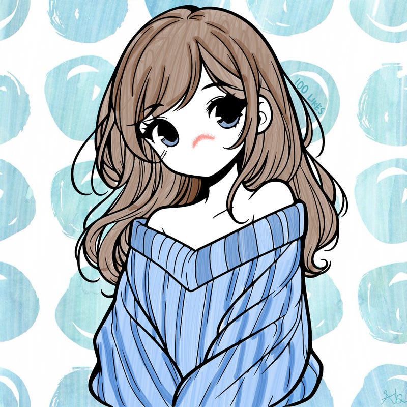 shy pretty girl wearing a sweater that is falling off one shoulder portrait