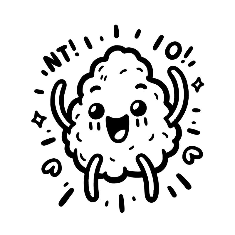 a chicken nugget that is so happy that it looks like it will explode