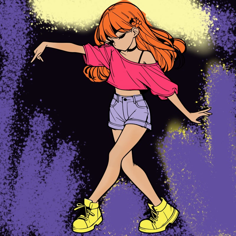 realistic girl danceing